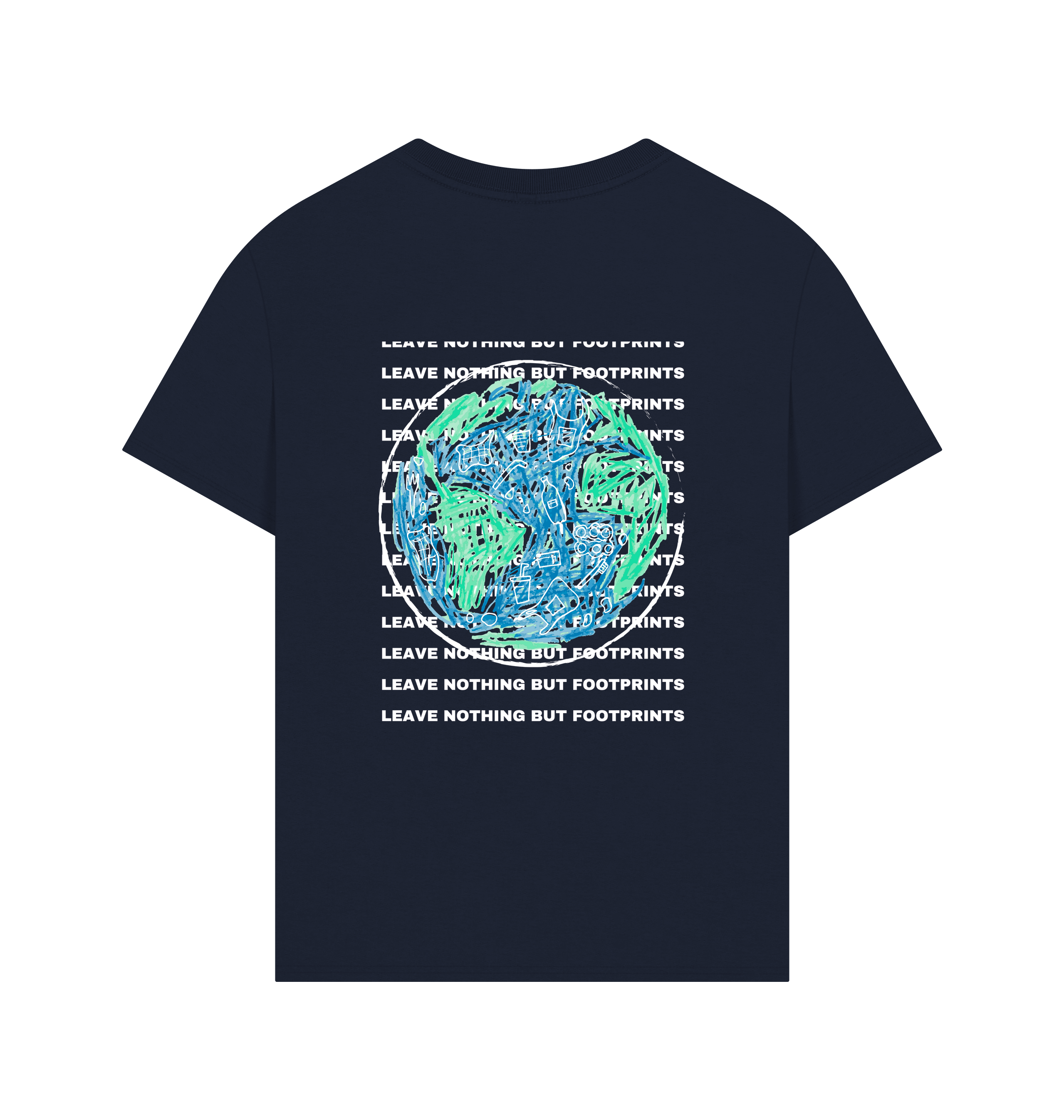 Navy Printed T-shirt Back